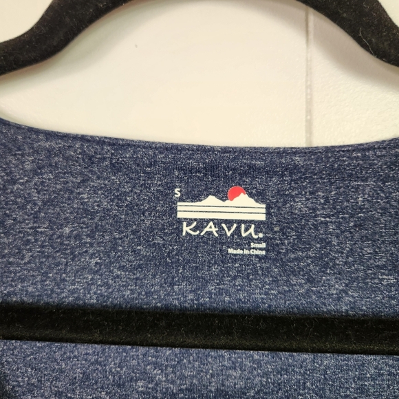 Kavu Womens Stretchy A-Line V-Neck Athletic Dress 3/4 Sleeves Blue New Basic - Picture 10 of 10